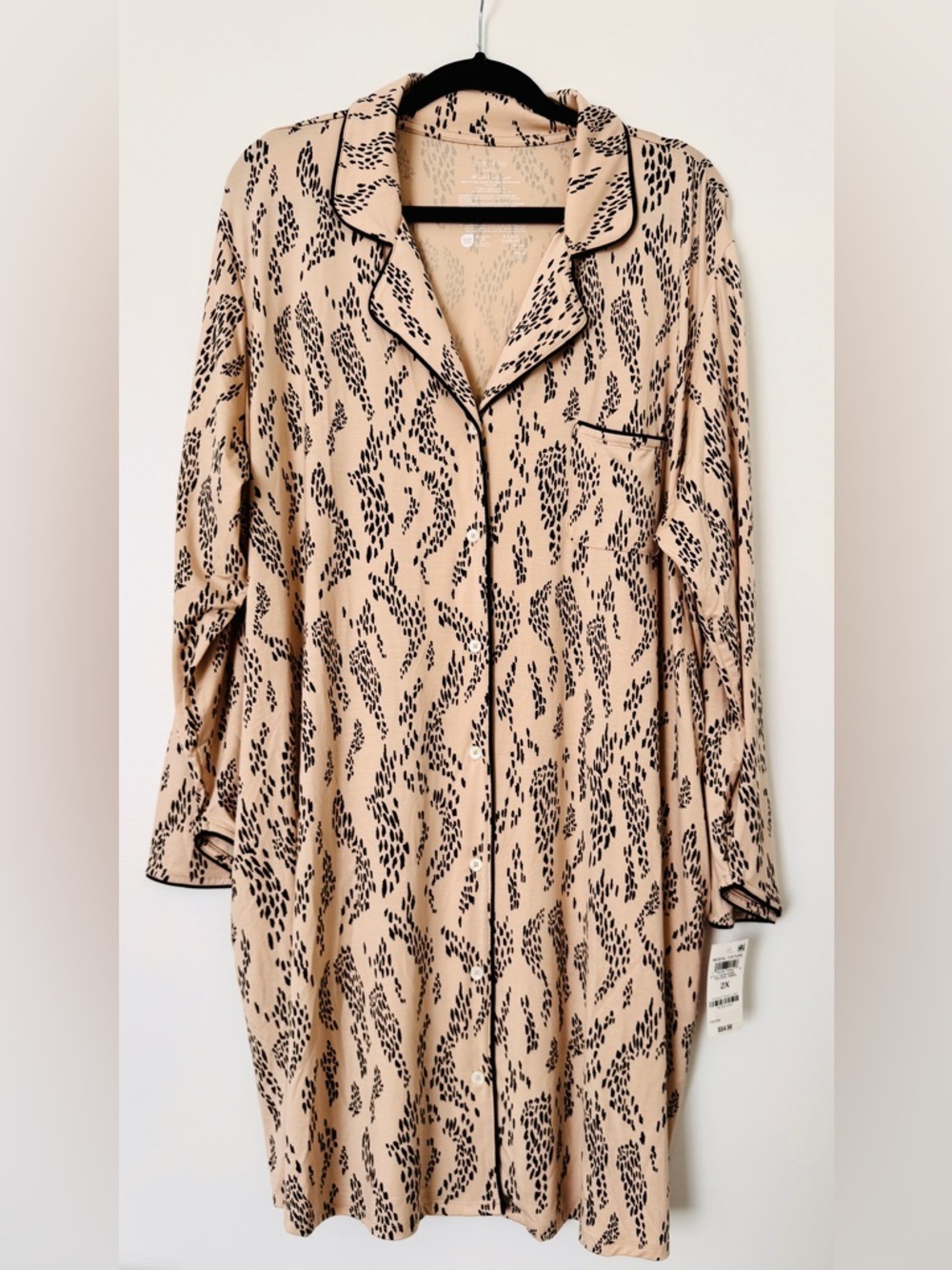 State of Day Animal Print Notch Collar Sleepshirt - NWT - Picture 2 of 7